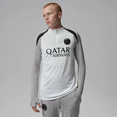 Nike Paris Saint-Germain Strike Elite Night Edition Men's Jordan Dri-FIT ADV Football Knit Drill Top - White/Atmosphere Grey/Black