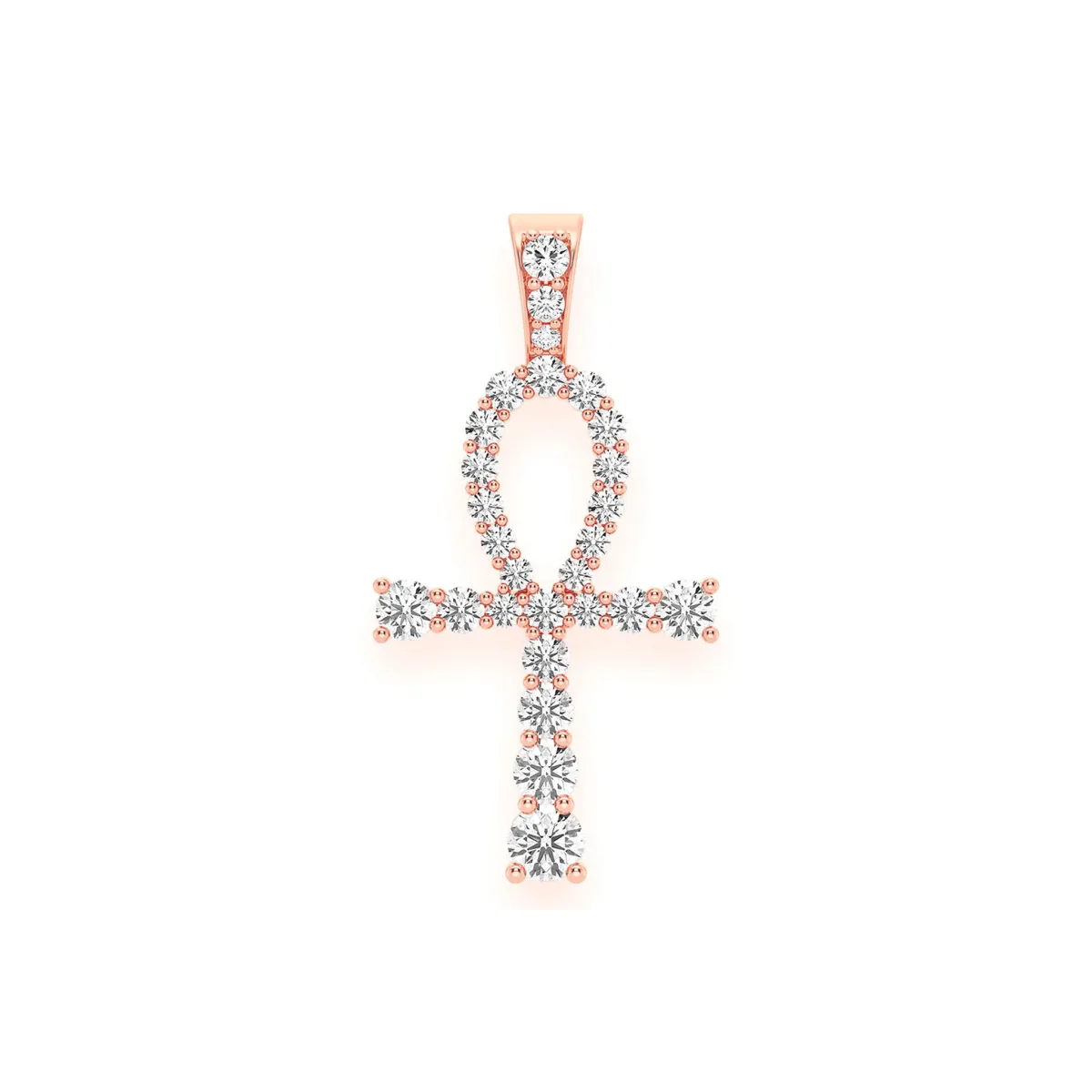 For Him Graduated Ankh Diamond Pendant in Rose Gold / Natural Diamond – Pendant