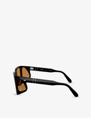 PERSOL PO0009 Rectangle-Frame Tortoiseshell Acetate Sunglasses detail 3