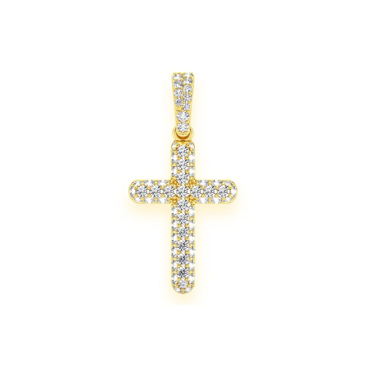 For Him Bubbly Diamond Cross Pendant in 0.50ctw / Rose Gold / Lab Grown Diamond – Pendant