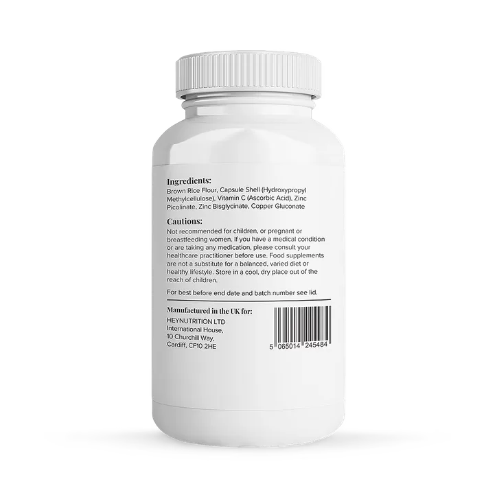 Theonia Zinc Complex with Copper & Vitamin C 30 Capsules, additional product view 3