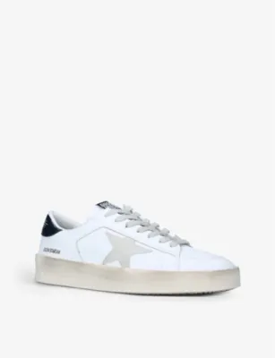 GOLDEN GOOSE Men’s Stardan low-top leather trainers - EUR 44 / 10 UK MEN in WHITE/BLK, additional product view 3