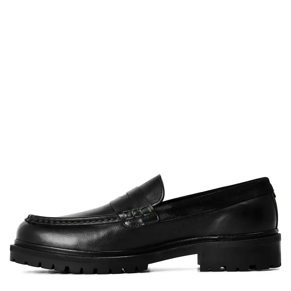 Barbour Men's Croxton Leather Loafers in Black, additional product view 2
