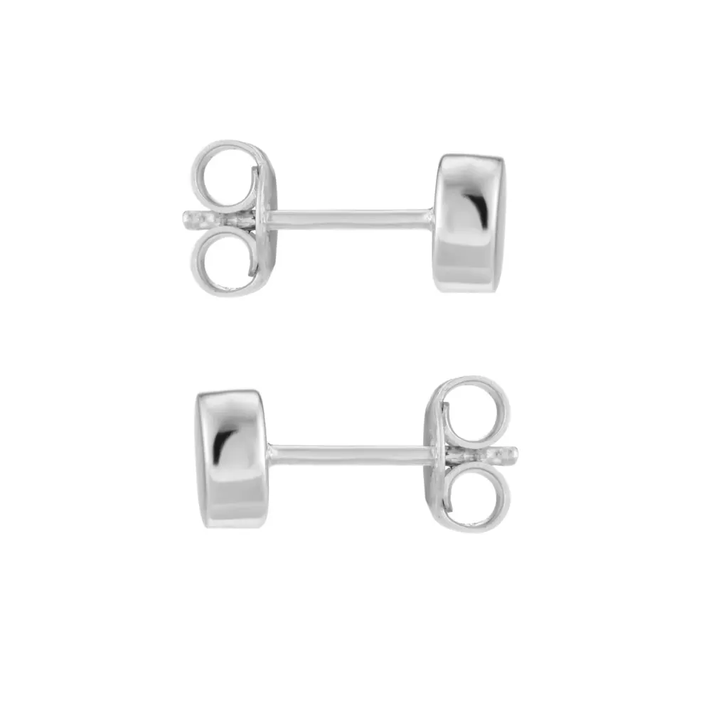 For Him Sterling Silver Flat Disc Stud Earrings detail 3