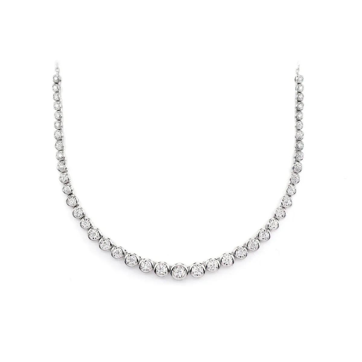 For Him Graduated Miracle Set Bezel Diamond Tennis Necklace