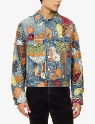 AMIRI Embellished Trucker Denim Jacket detail 3