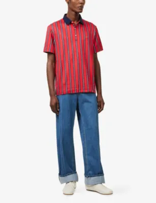 VALENTINO GARAVANI VLogo Signature Striped Woven Polo Shirt detail 2