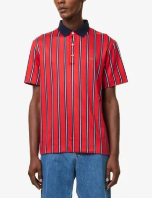 VALENTINO GARAVANI VLogo Signature Striped Woven Polo Shirt detail 3