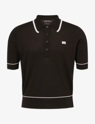 WALES BONNER Blessings Contrast-Trim Wool Polo Shirt