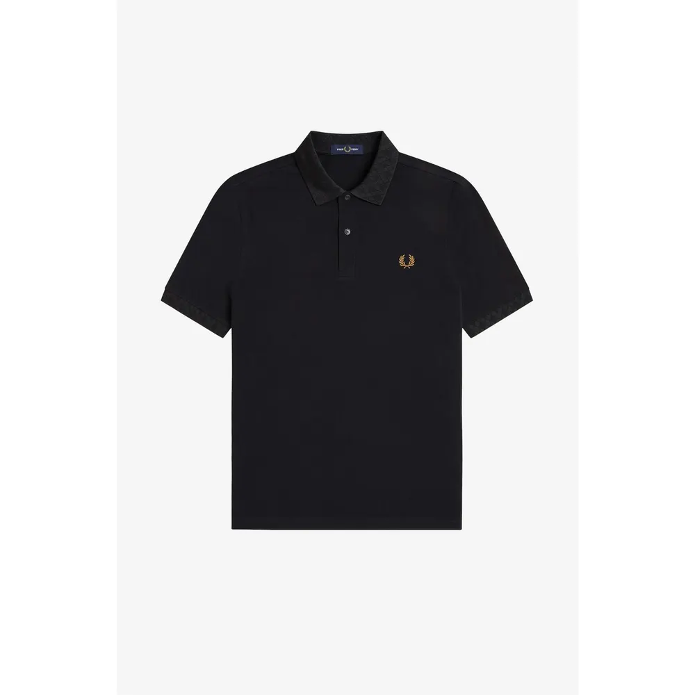 Fred Perry Men's Trim Jacquard Cotton Short-Sleeve Polo