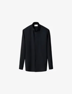 ETON Solid Contemporary-Fit Merino-Wool Shirt - NAVY BLUE - 17.75