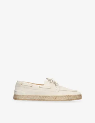 BRUNELLO CUCINELLI Lace-Up Suede Boat Shoes - EUR 43.5 / 9.5 UK MEN in BONE – Mens | Casual shoes | Boat shoes