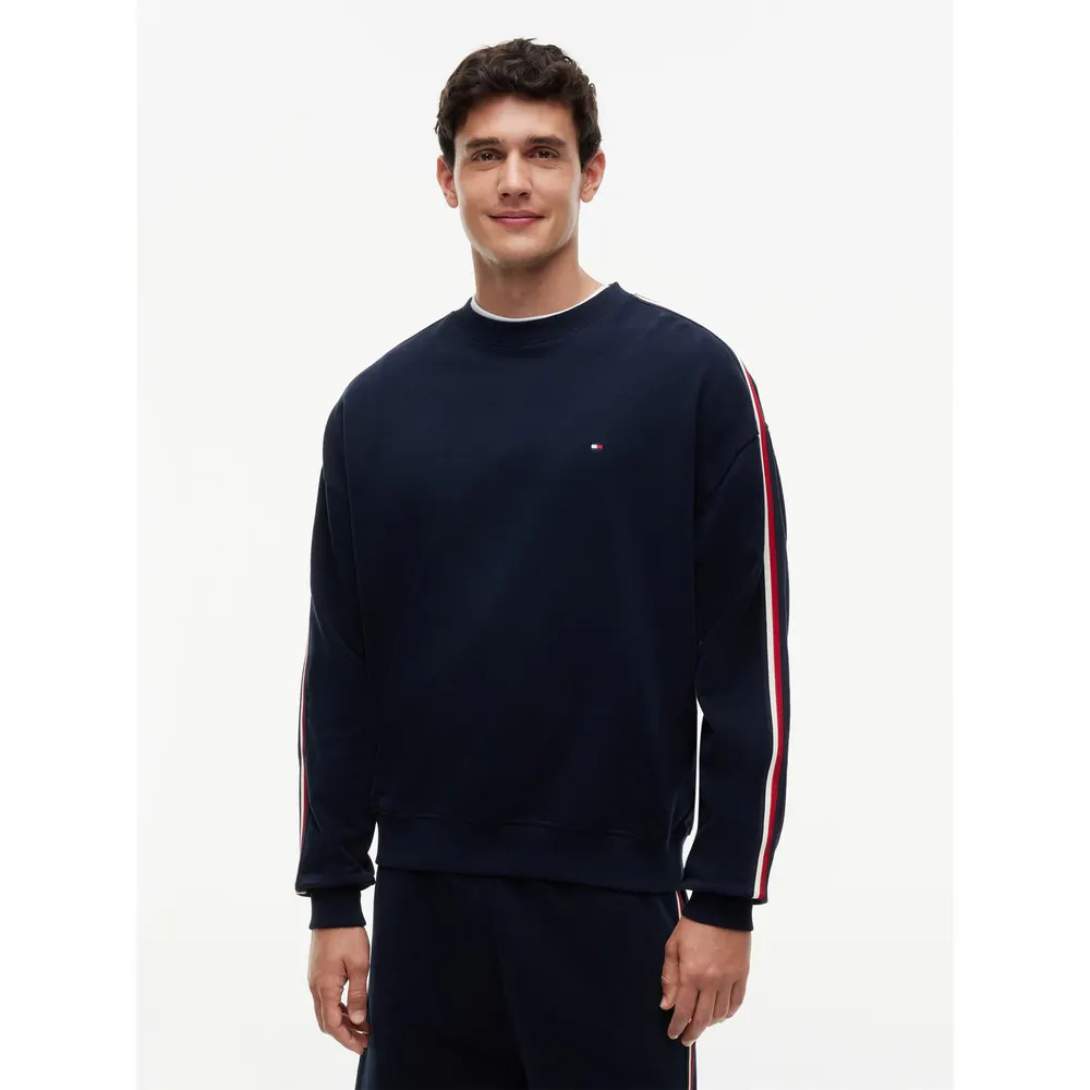 Tommy Hilfiger Men's Global Stripe Cotton Sweatshirt detail 2