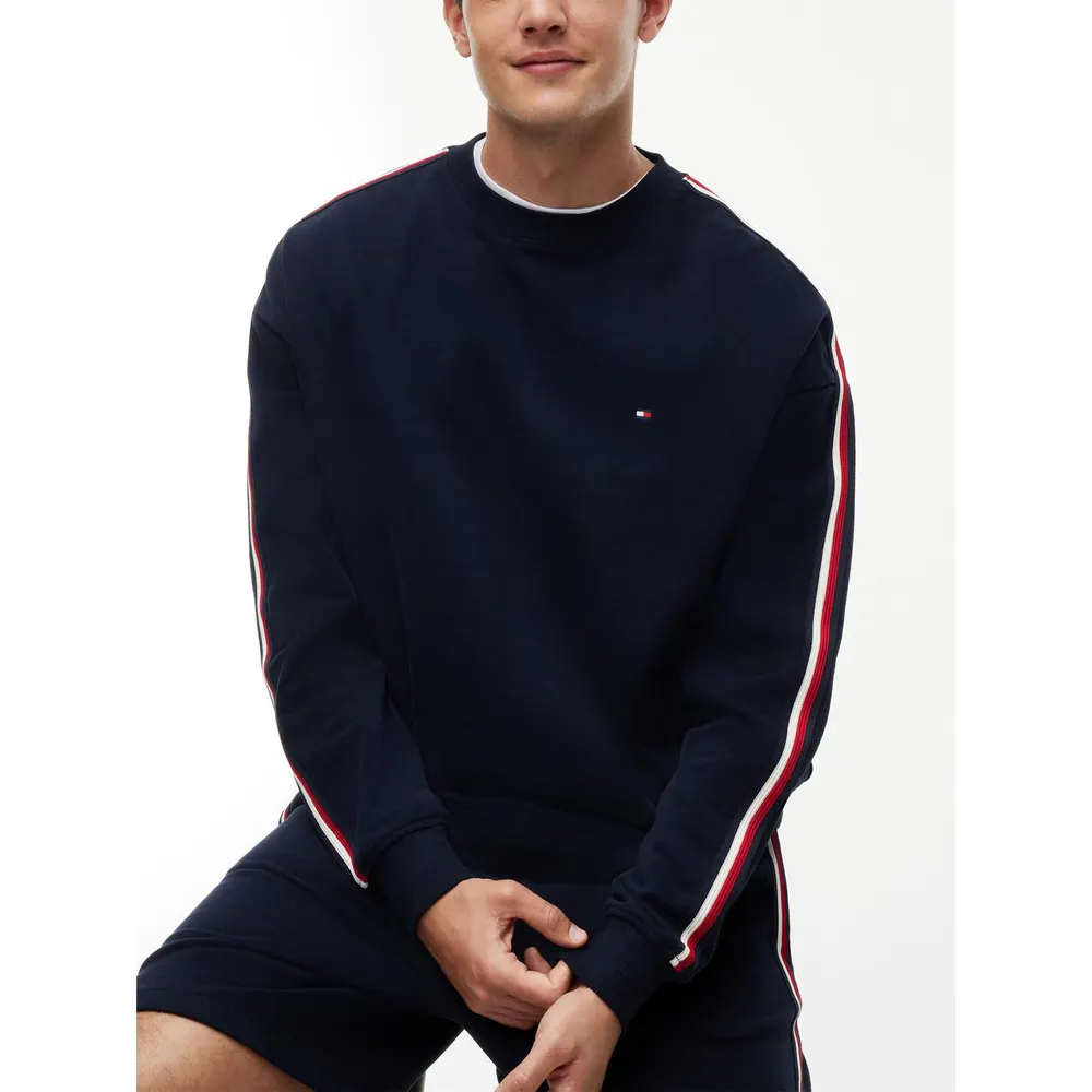 Tommy Hilfiger Men's Global Stripe Cotton Sweatshirt detail 3