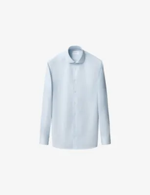 ETON Striped Contemporary-Fit Cotton-Twill Shirt - Light green - 17.75