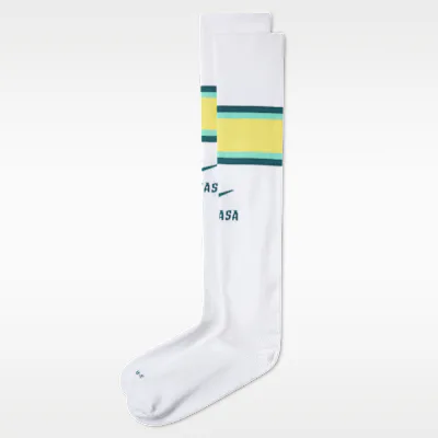 Nike Brazil VaporFast Home Nike Dri-FIT ADV Football Knee-High Socks - White/Geode Teal