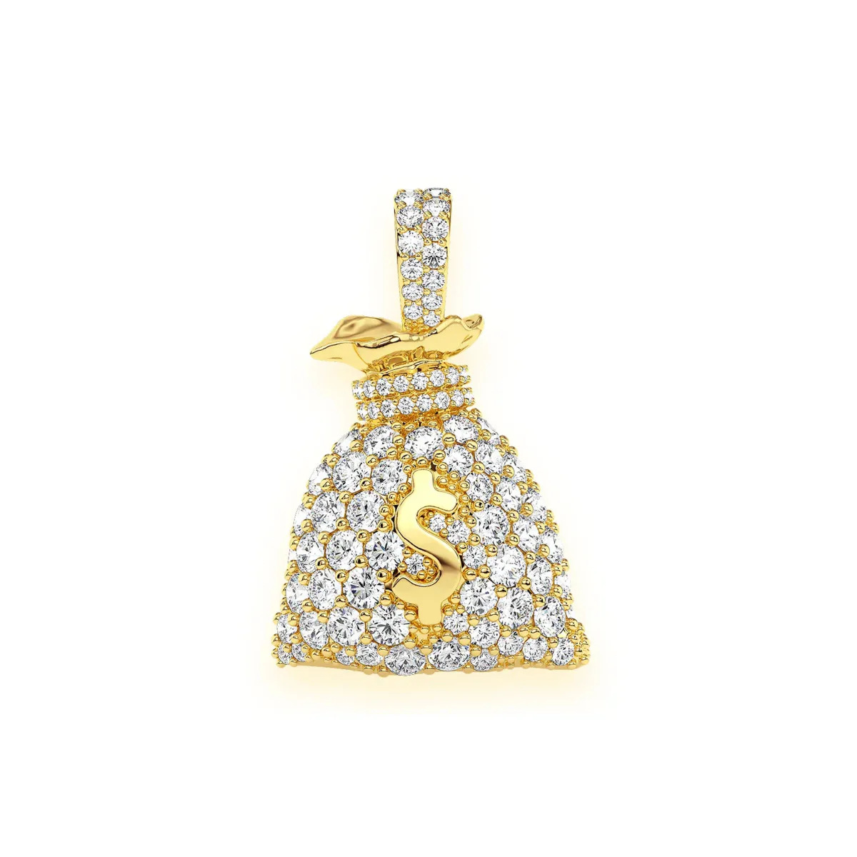 For Him Money Bag Diamond Pendant