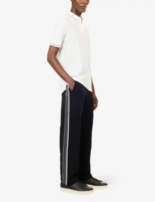 EMPORIO ARMANI Taping Slim-Leg Cotton Track Jogging Bottoms detail 2
