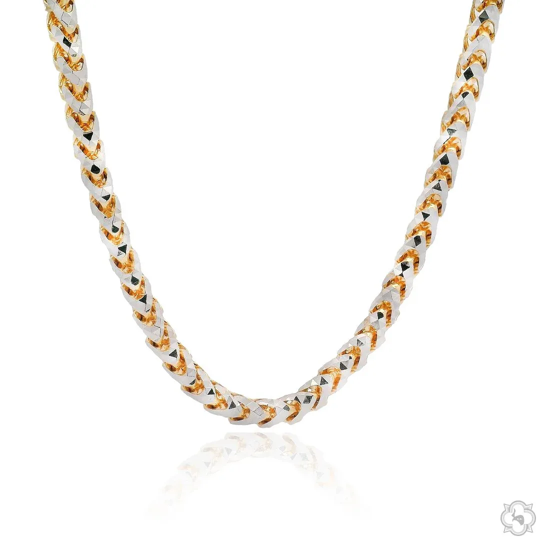 JALGAS - AMERICAS GOLD 14K Two Tone Gold Diamond Cut Franco Chain 4.5mm 70366 in 22 Inches – Chain