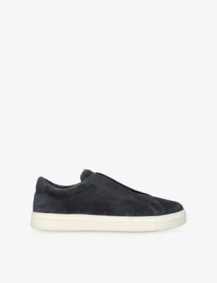 HOGAN H668 Slip-On Suede Trainers - EUR 41.5 / 7.5 UK MEN in Navy – Mens | Trainers | Lace up trainers