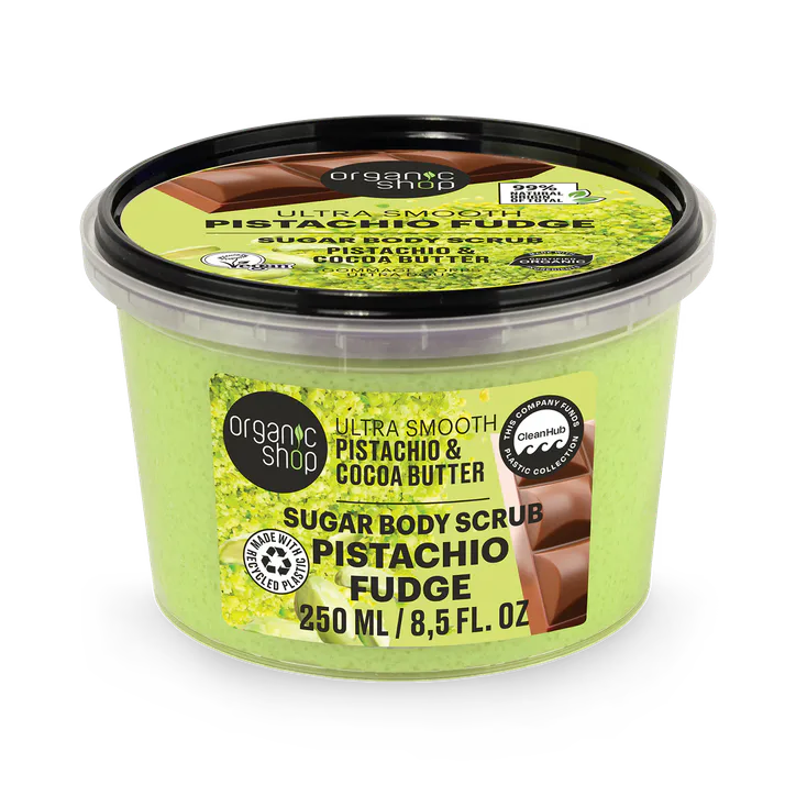 Organic Shop Ultra Smooth Pistachio Fudge (Dubai Chocolate) Body Scrub Pistachio & Cocoa 250ml