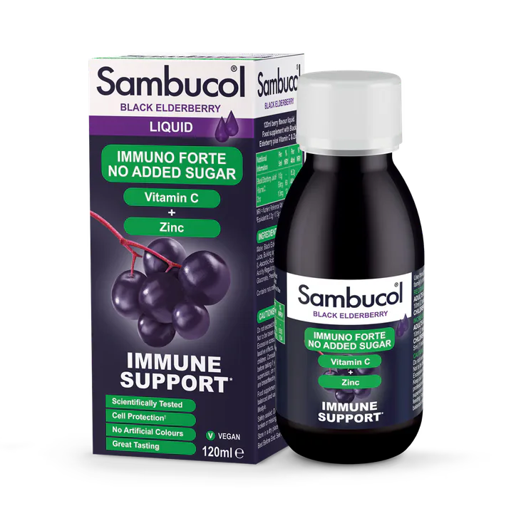 Sambucol Immuno Forte No Added Sugar Black Elderberry Formula 120ml