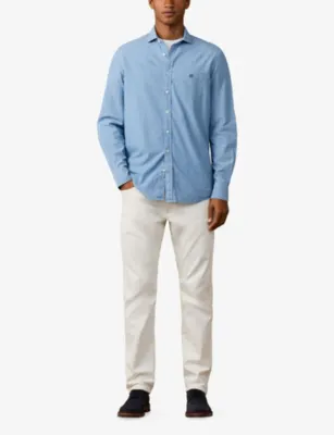 HACKETT Heritage Classic-Fit Chambray Cotton Shirt detail 2