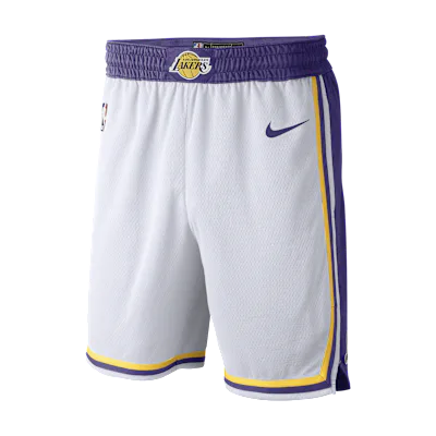 Nike Los Angeles Lakers Men's Nike NBA Swingman Shorts - White/Amarillo/Field Purple