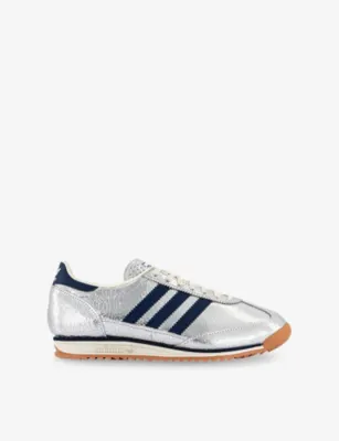 ADIDAS SL 7 Metallic-Leather Low-Top Trainers - 9 in SILVER METALLIC COLLEGIA – Mens | Trainers | Lace up trainers