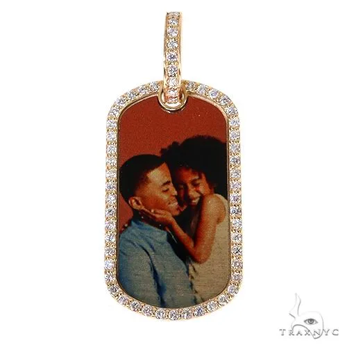 RINA - SUNNY 2 Dog Tag Diamond Frame Photo Pendant 67906 in Rose Gold – Pendant