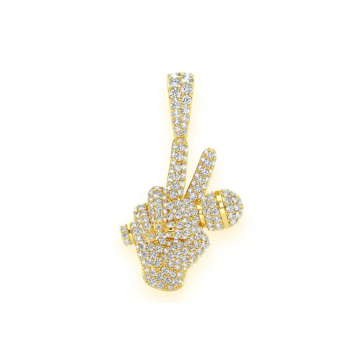 For Him Peace Sign Microphone Diamond Pendant in Rose Gold / Lab Grown Diamond – Pendant