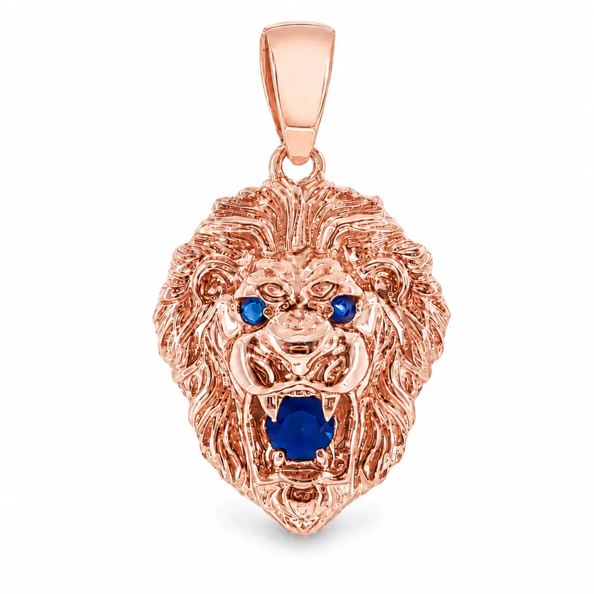 MARYAM - For Him FACTORY CONSCIOUS For Him Blue Sapphire Lion Pendant 66831 in Rose Gold – Pendant