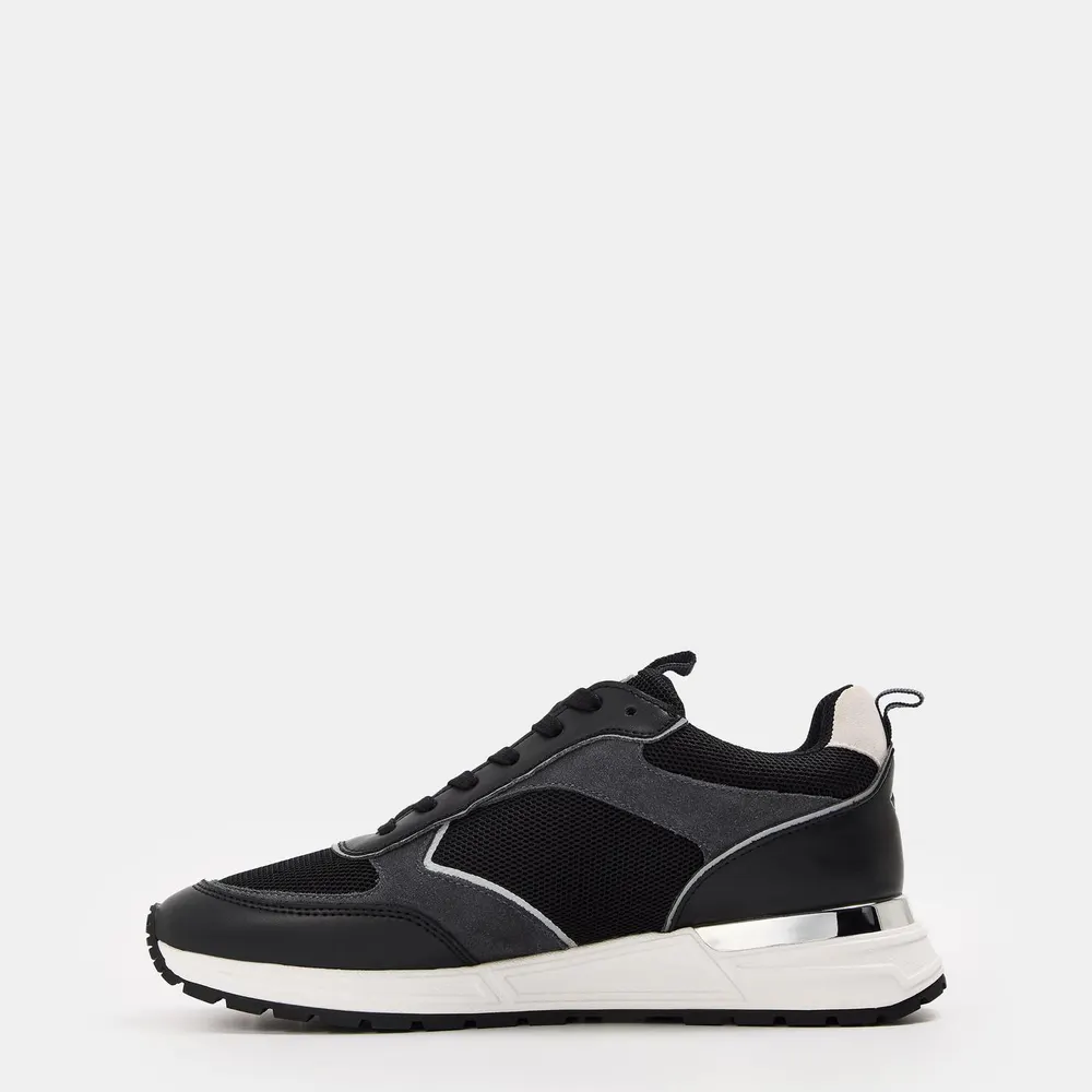Mallet Men's Bethnal Low-Top Trainers in Black Grey, additional product view 2