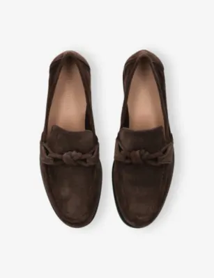 BOTTEGA VENETA Astaire Knot Suede Loafers - EUR 40 / 6 UK MEN in Dark Brown, additional product view 2