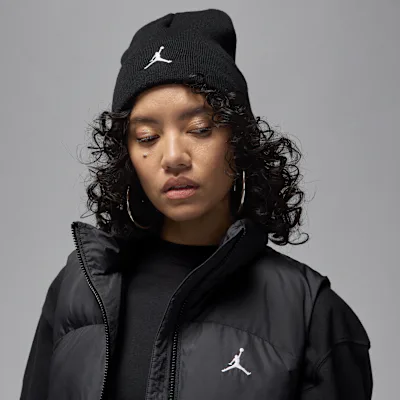 Jordan Peak Satin-Lined Beanie - Black/White