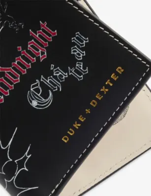 DUKE & DEXTER Midnight Chateau Sketch-Print Leather Wallet detail 2