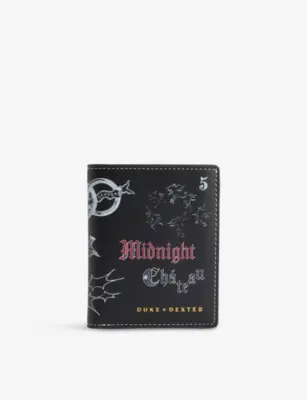 DUKE & DEXTER Midnight Chateau Sketch-Print Leather Wallet