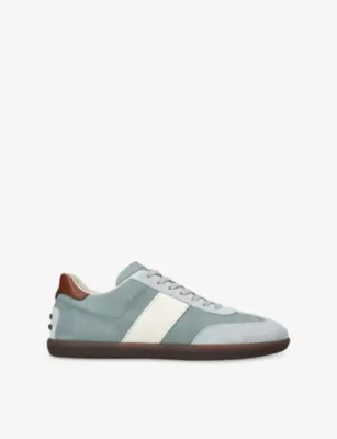 TODS Allacciata Cassetta Suede Trainers - EUR 43.5 / 9.5 UK MEN in TEAL – Mens | Trainers | Lace up trainers