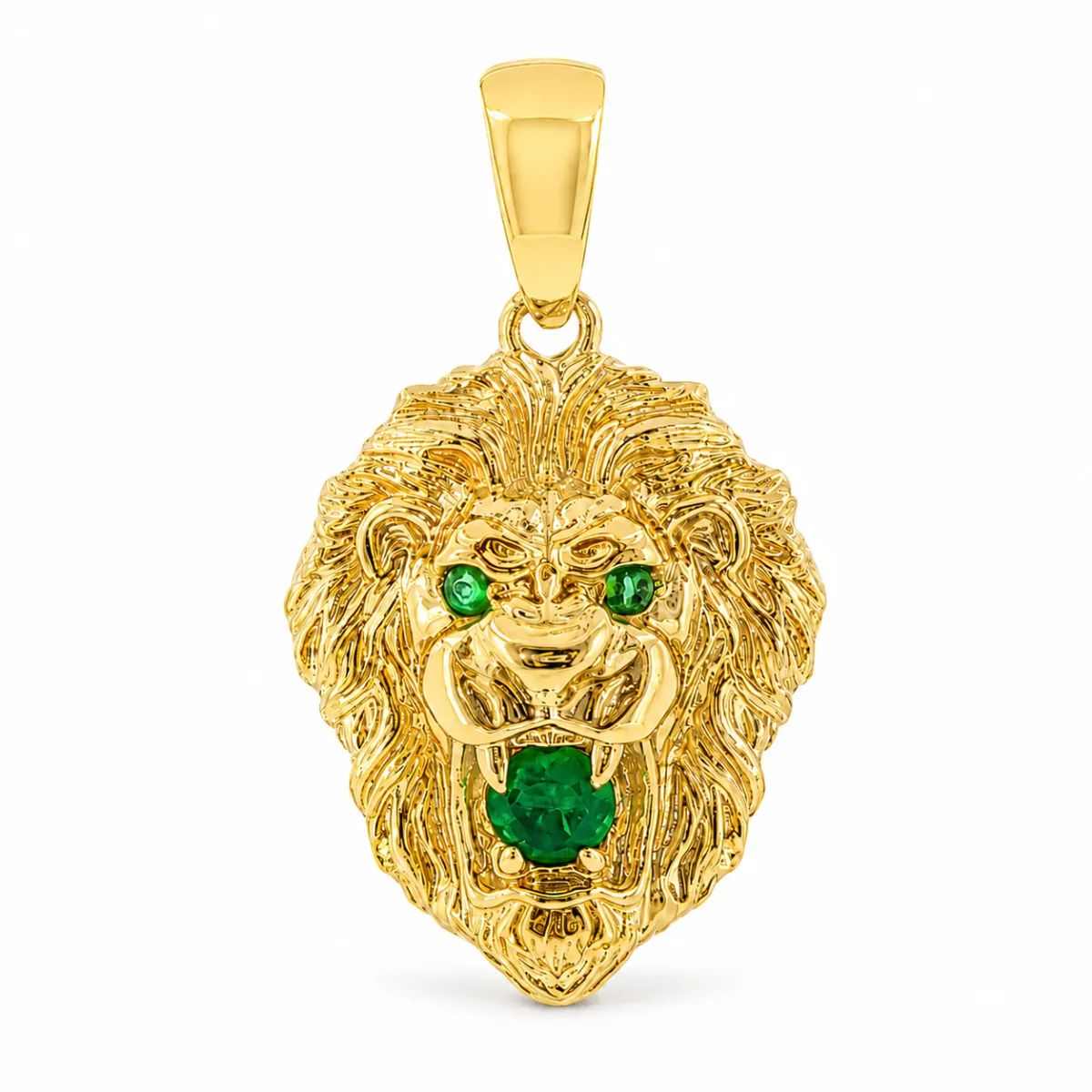 MARYAM - For Him SILVER For Him Emerald Lion Pendant and Rope Chain Set 66830 in Rose Gold – Pendant