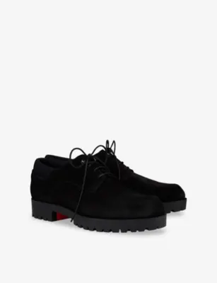 CHRISTIAN LOUBOUTIN Cavafield Suede Derby Shoes - EUR 42.5 / 8.5 UK MEN in BLACK, additional product view 3
