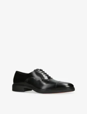 SANTONI Easy Leather Oxford Shoes - EUR 41 / 7 UK MEN in BLACK, additional product view 3