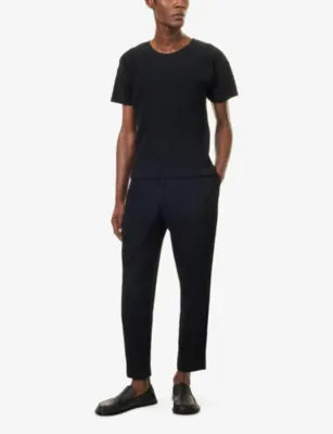 HOMME PLISSE ISSEY MIYAKE Basics Straight-Leg Knitted Trousers in 15-black, additional product view 2