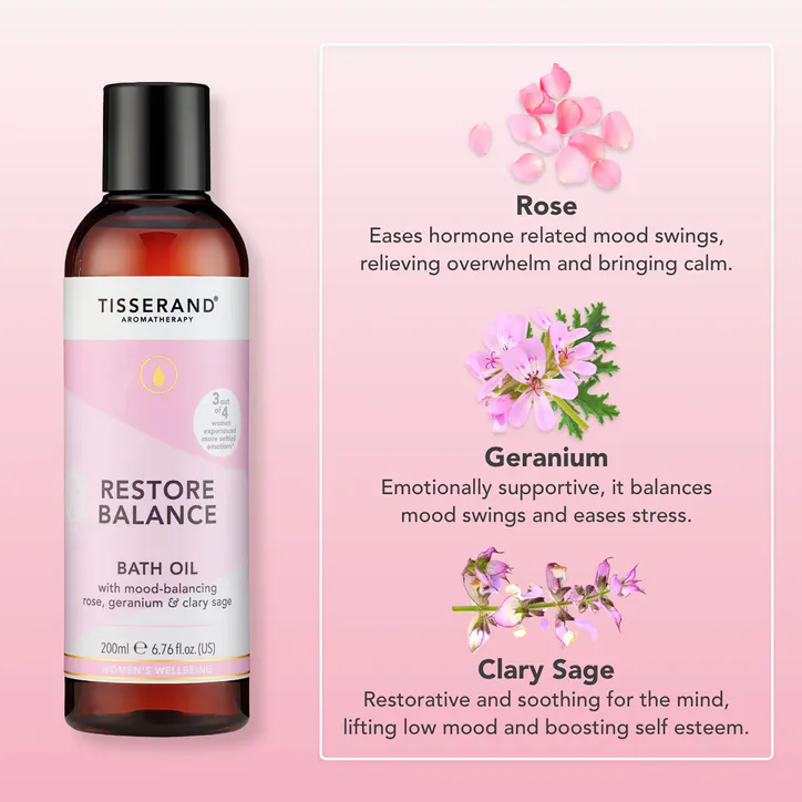 Tisserand Restore Balance Bath Oil 200ml detail 3