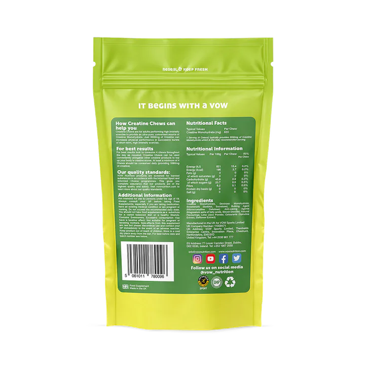 Vow Nutrition Creatine Chews Apple, Mango & Lime 100 Chews detail 2
