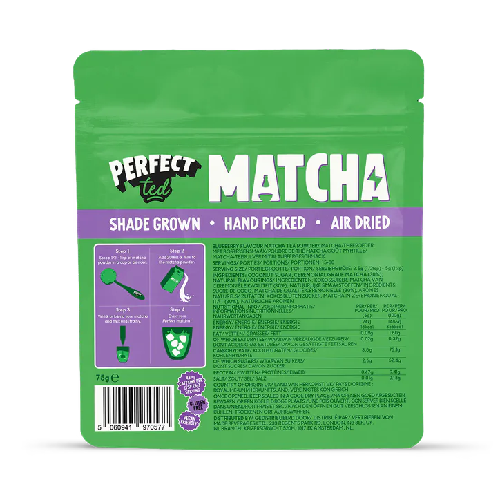 PerfectTed Blueberry Matcha Tea Powder 75g detail 2