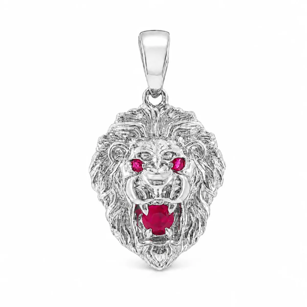 MARYAM - For Him FACTORY CONSCIOUS For Him Ruby Lion Pendant 61604 in White Gold – Pendant