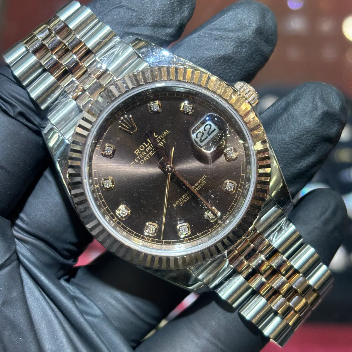 ANKUR - For Him WATCHES 2023 Rolex Datejust 41mm | Two Tone Everose Gold | Chocolate Diamond Dial – Watch