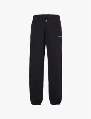 MKI MIYUKI-ZOKU Uniform brand-print cotton-blend jogging bottoms - BLACK