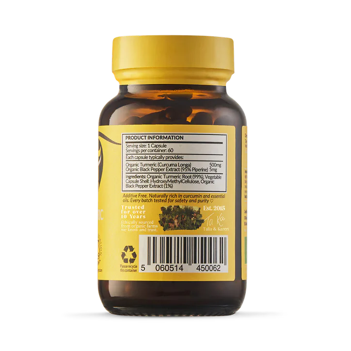 Taka Turmeric Organic Turmeric & Black Pepper Extract - 60 Capsules, additional product view 2
