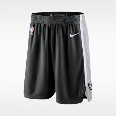 Nike San Antonio Spurs Icon Edition Men's Nike NBA Swingman Shorts - Black/White